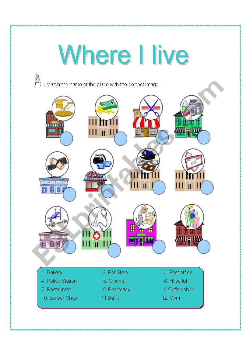 where i live: places + activities. there is/there are (2 pages)