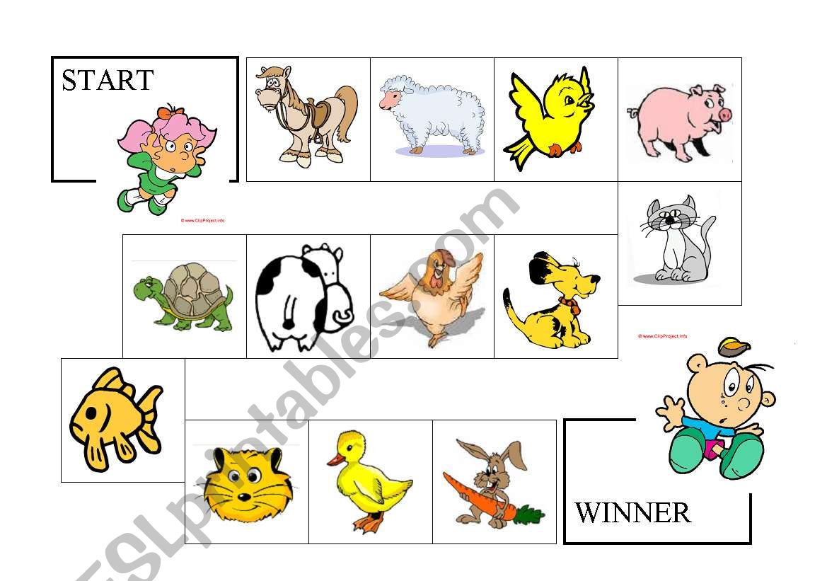 FARM ANIMALS BOARDGAME worksheet