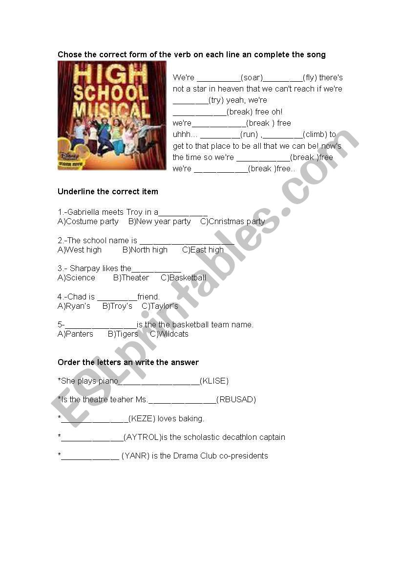 HSM I worksheet