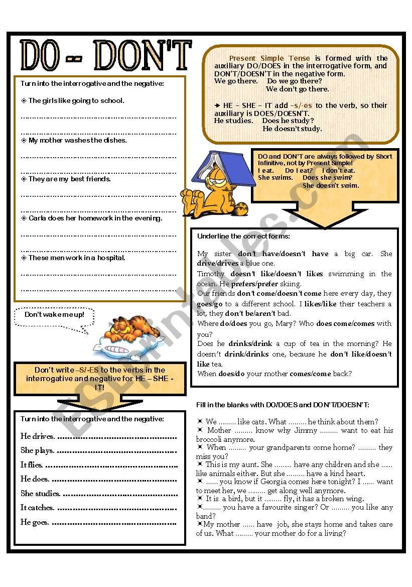 DO -- -- DON´T worksheet