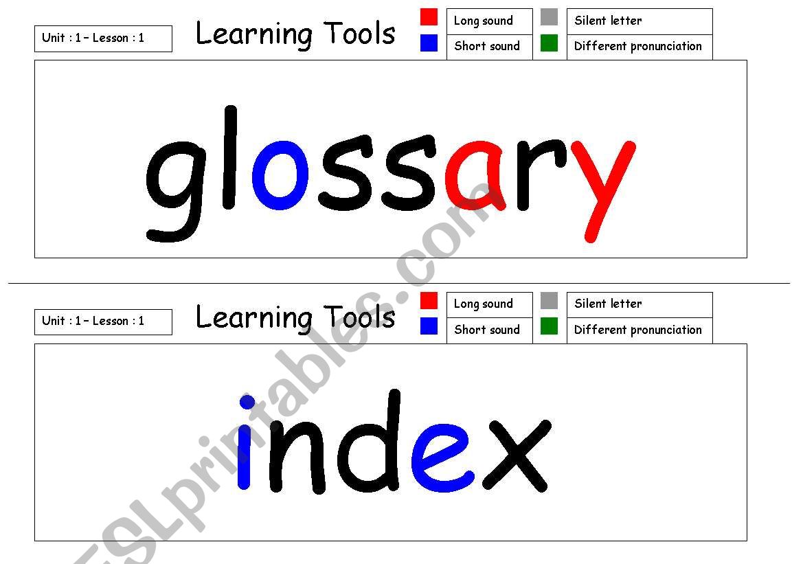 New colored Vocabulary worksheet