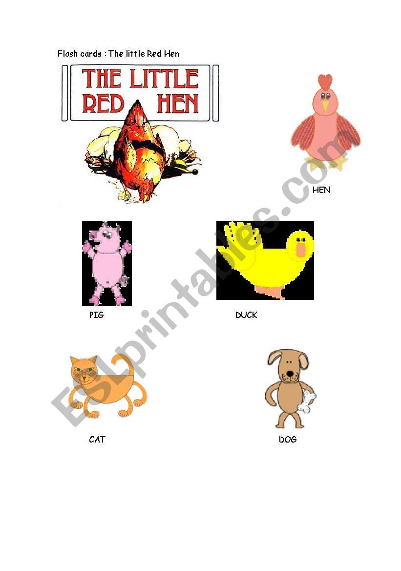 The little Red Hen Flashcards worksheet
