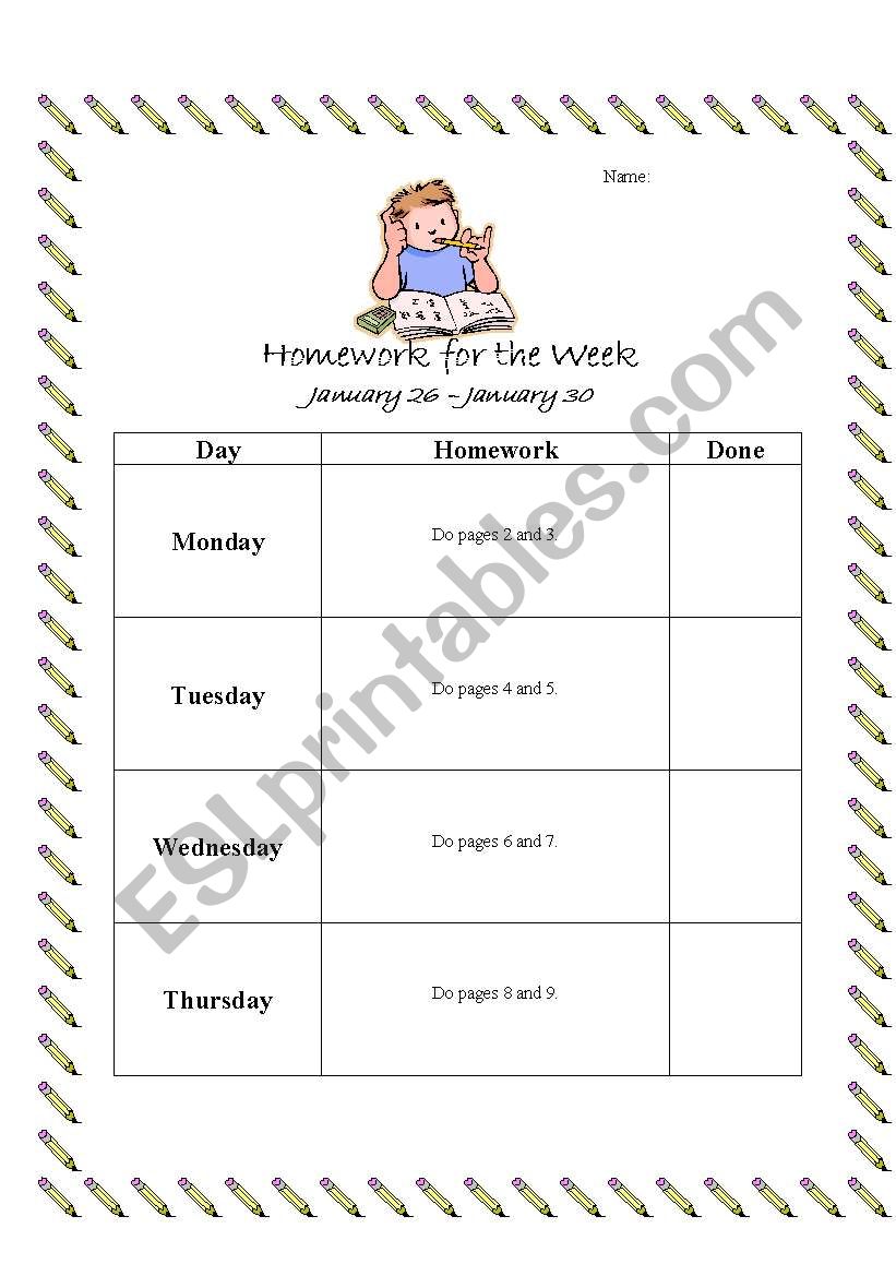Homework Cover Sheet worksheet