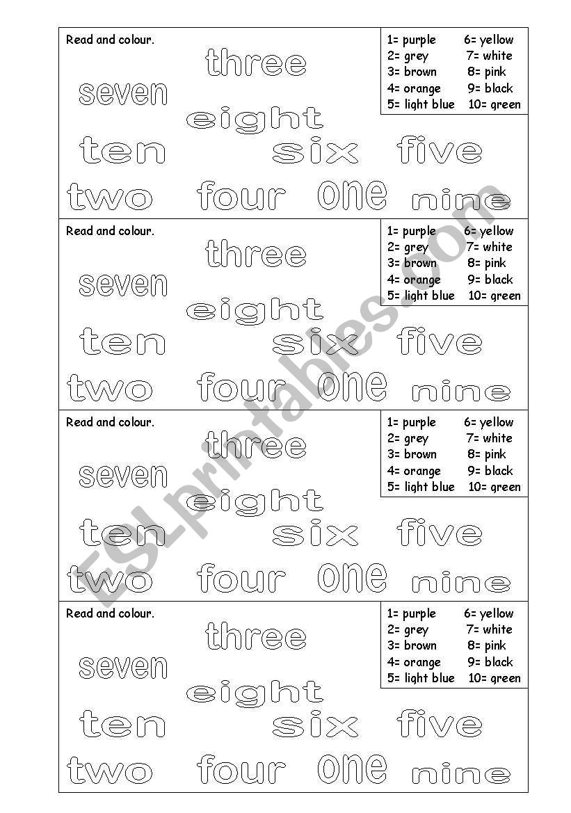 Read and colour worksheet