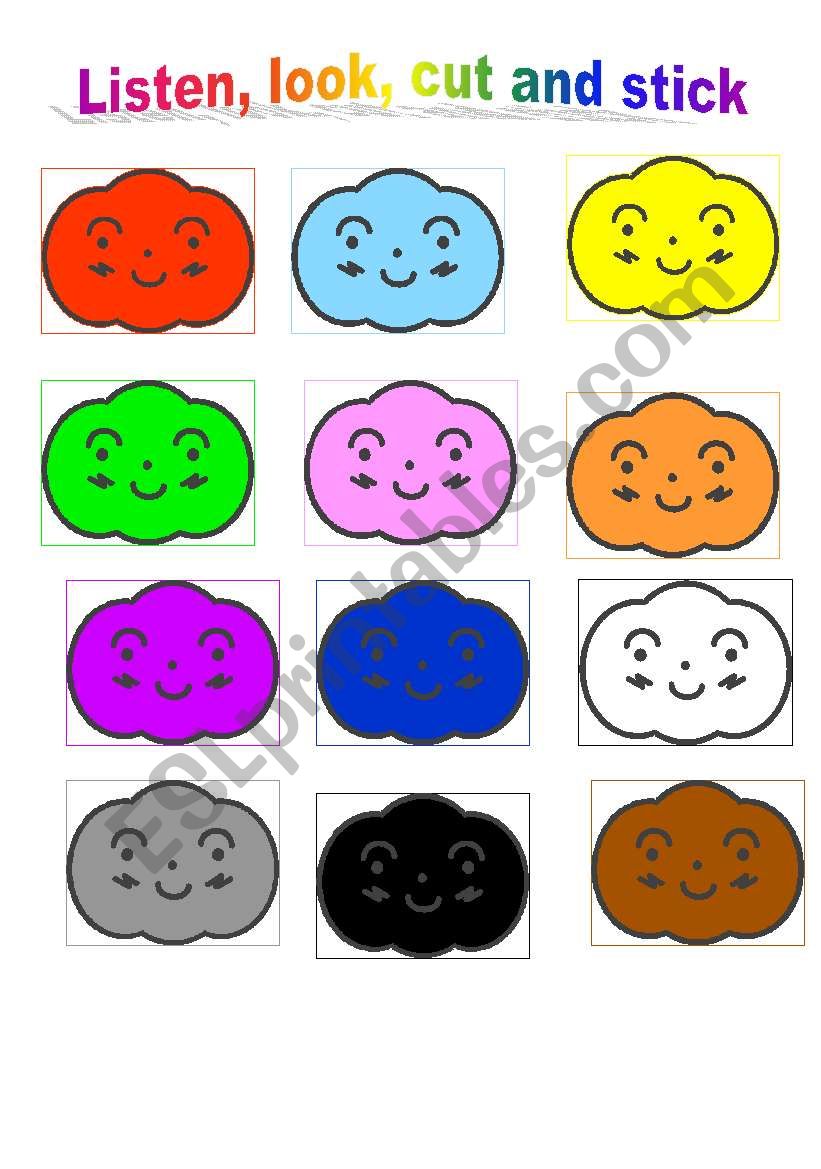 LISTENING  TEST -  COLOURS worksheet