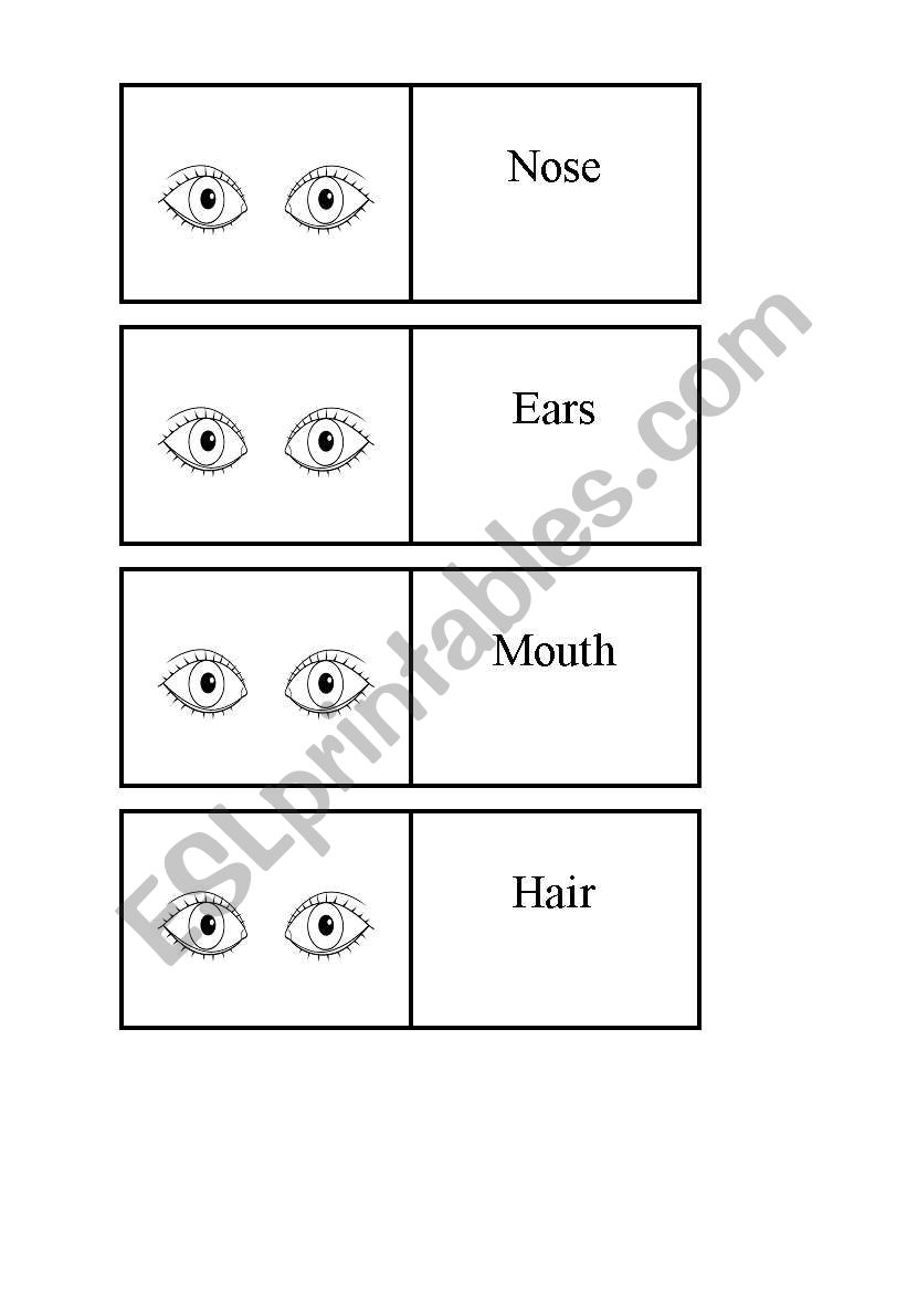 FACE DOMINO worksheet