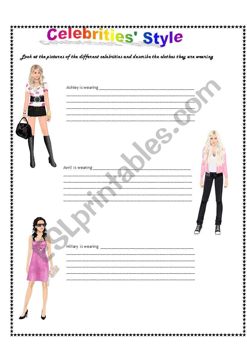 Celebrities Style 1 worksheet