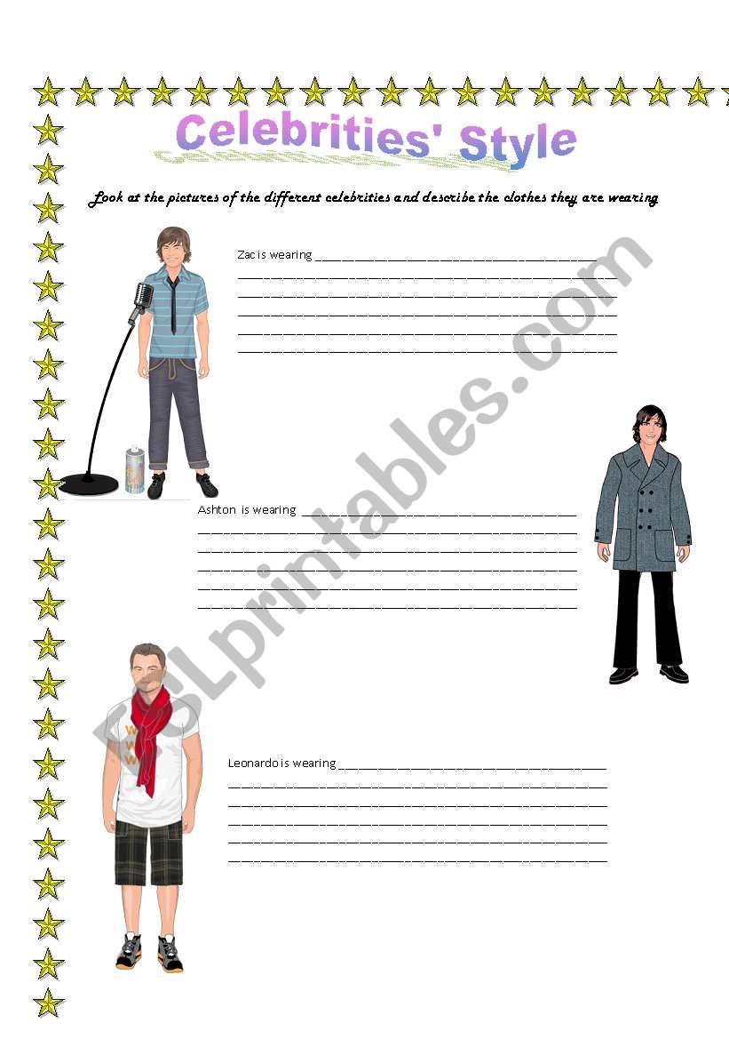 Celebrities Style 2 worksheet