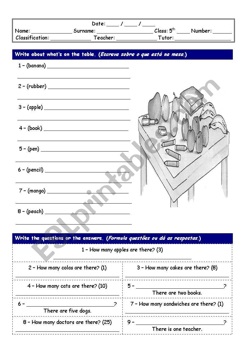 There is/there are exercises worksheet