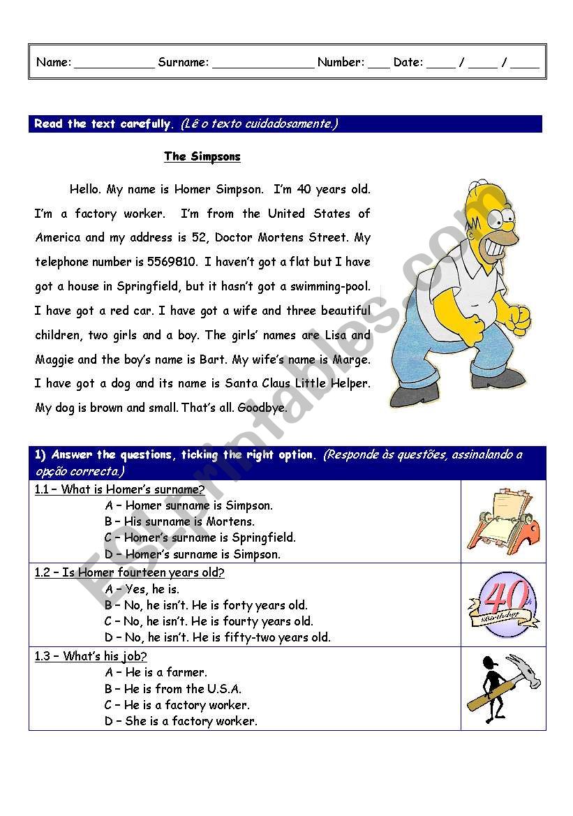 American evaluation worksheet look-alike - part 1 of 3