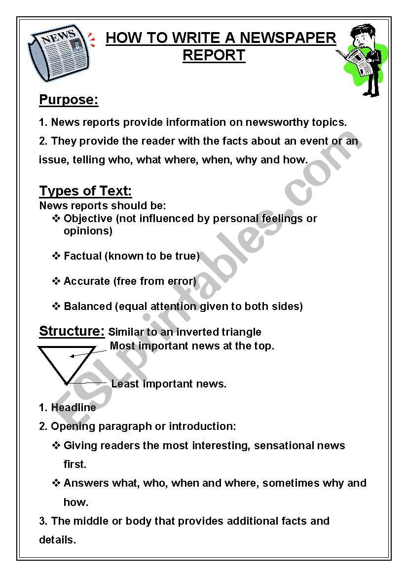 How to Write a Newpaper report