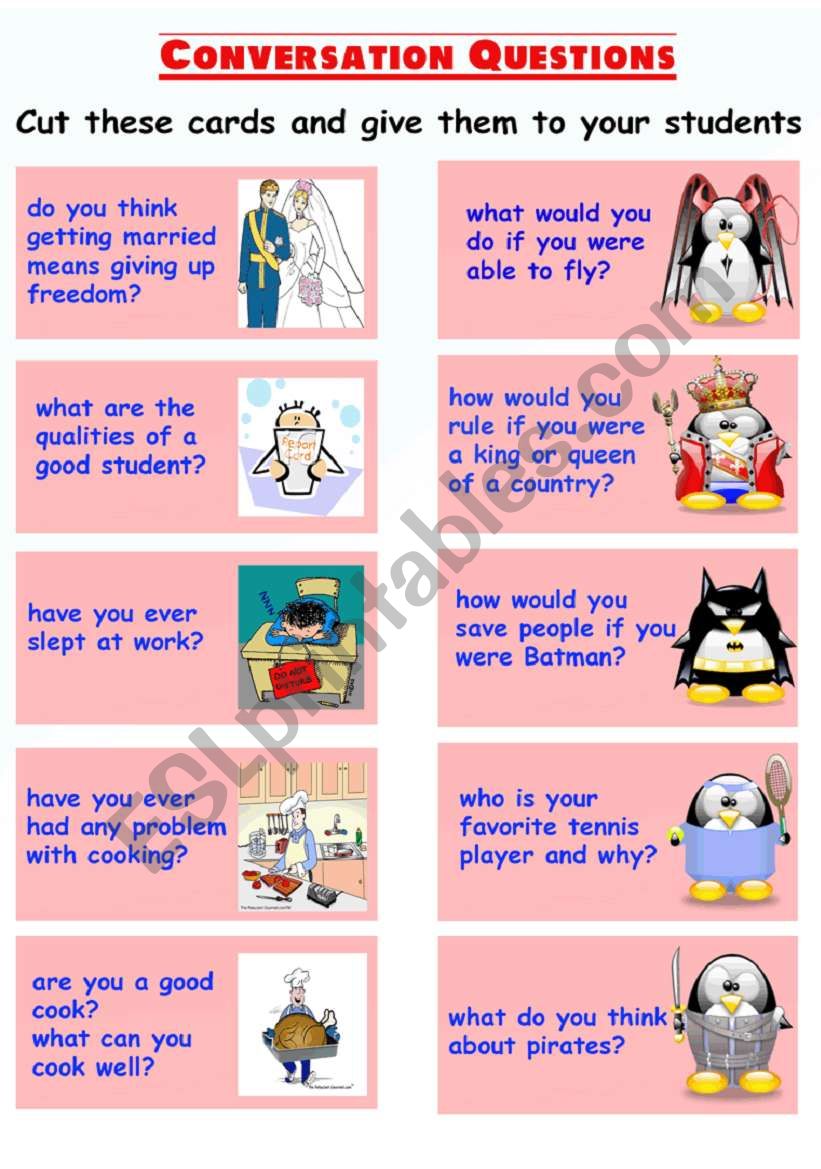 Conversation Cards worksheet