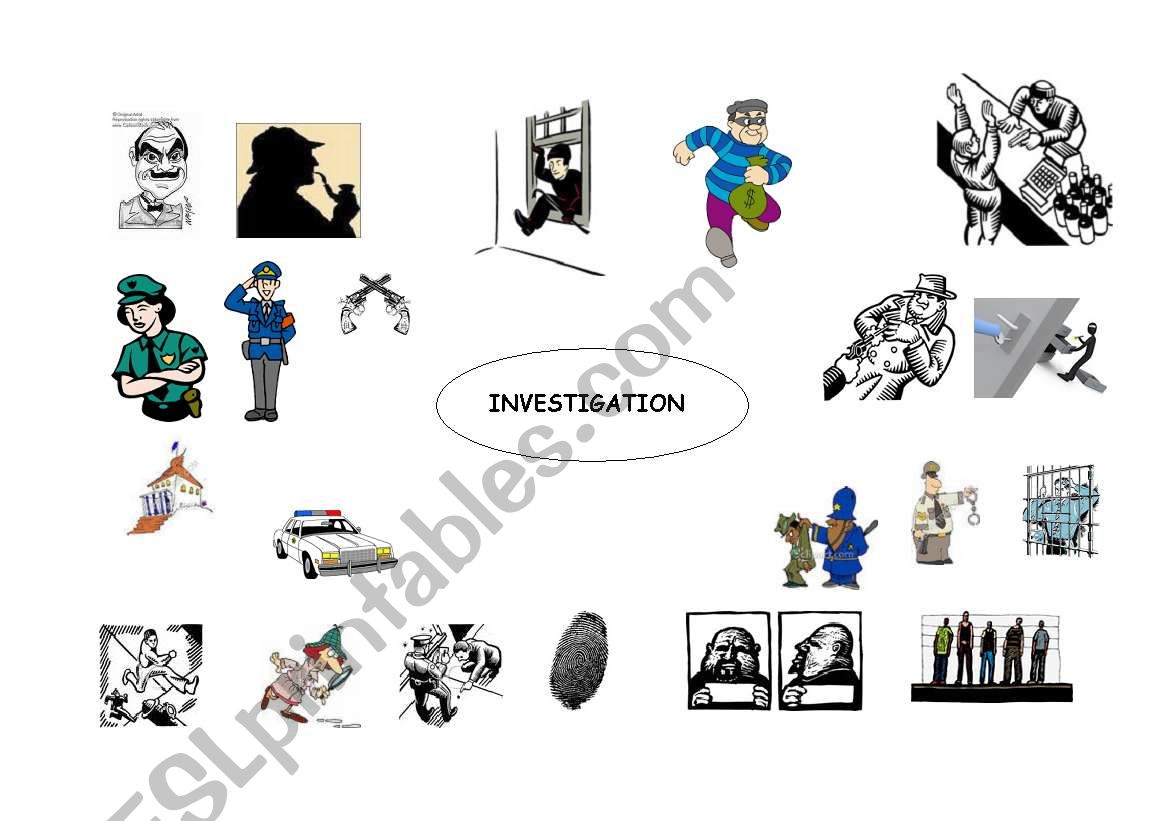 Investigation vocabulary worksheet