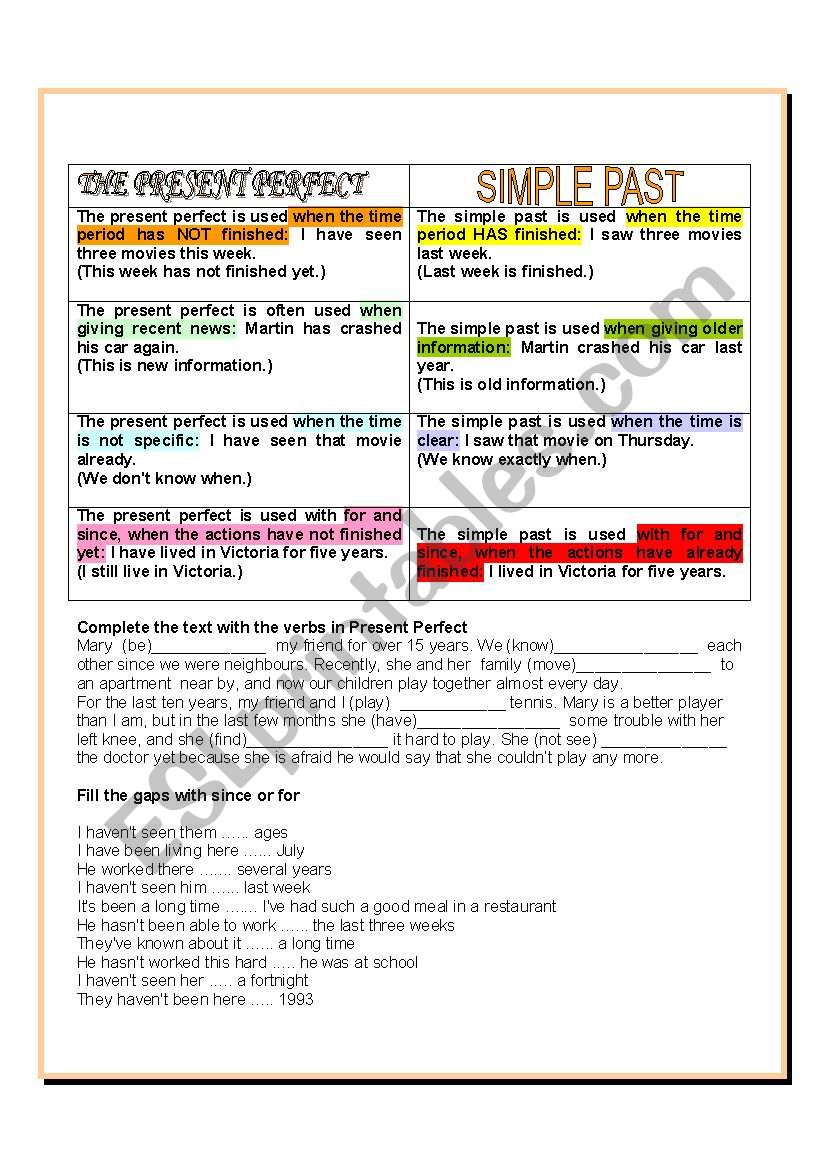 SIMPLE PAST OR PRESENT PERFECT?