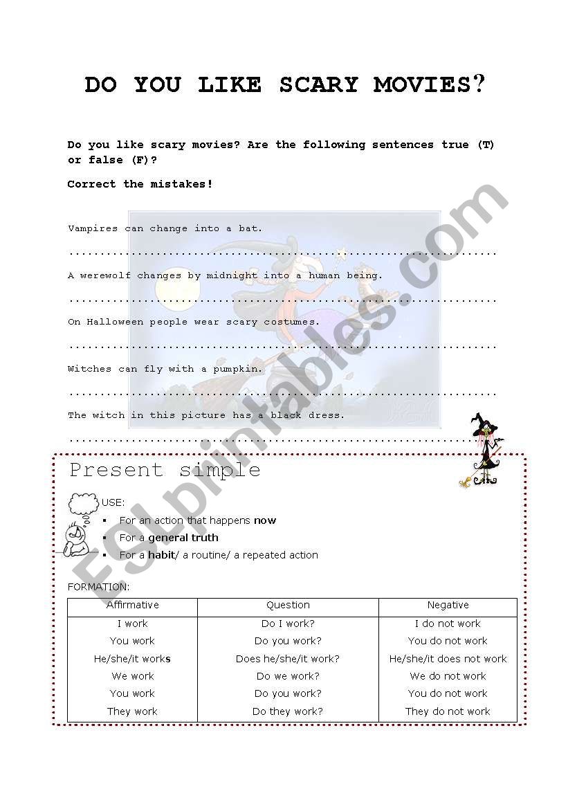 present simple worksheet