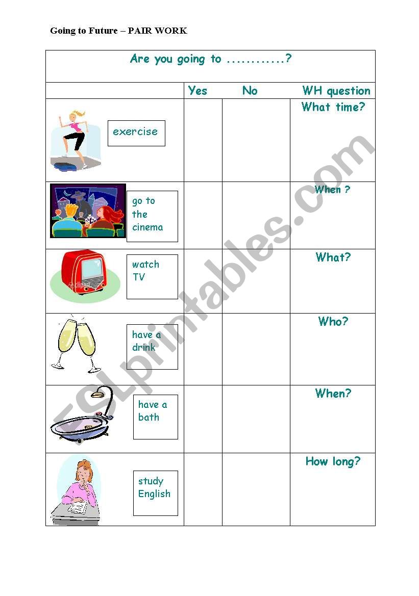 Are you going to....? worksheet