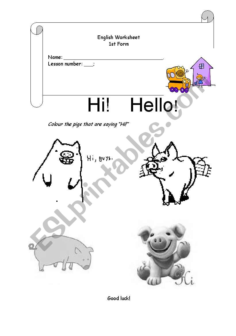 Hi! Hello! worksheet