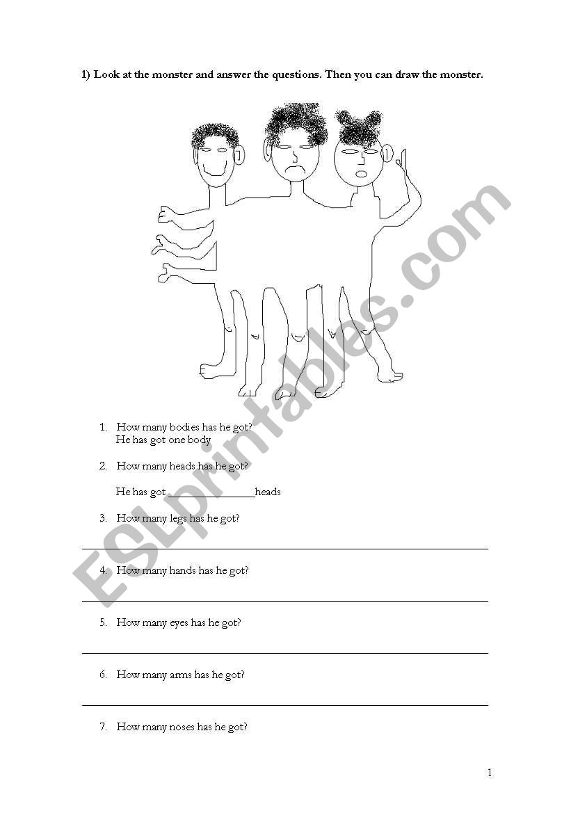 MONSTERS... worksheet