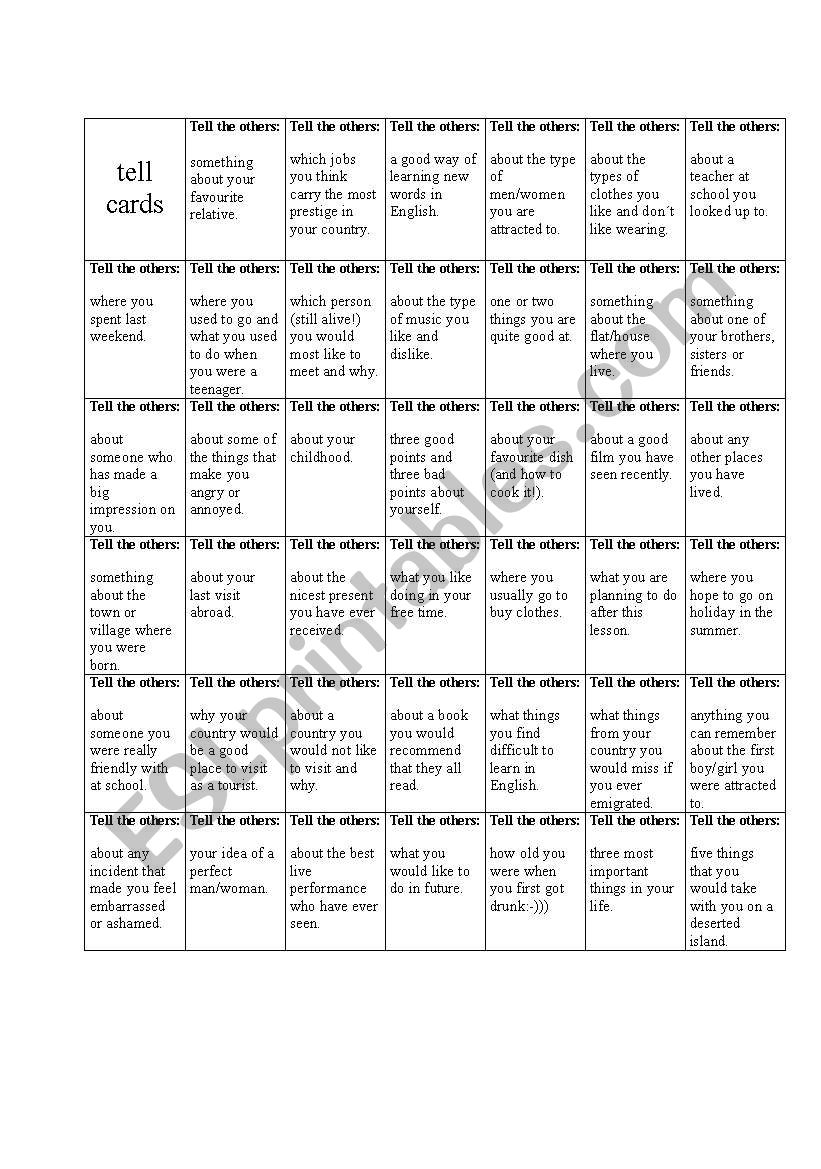 Communication game part 1 worksheet