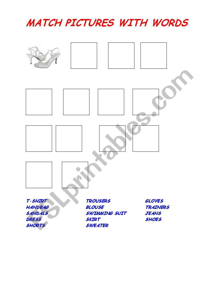 Clothes worksheet