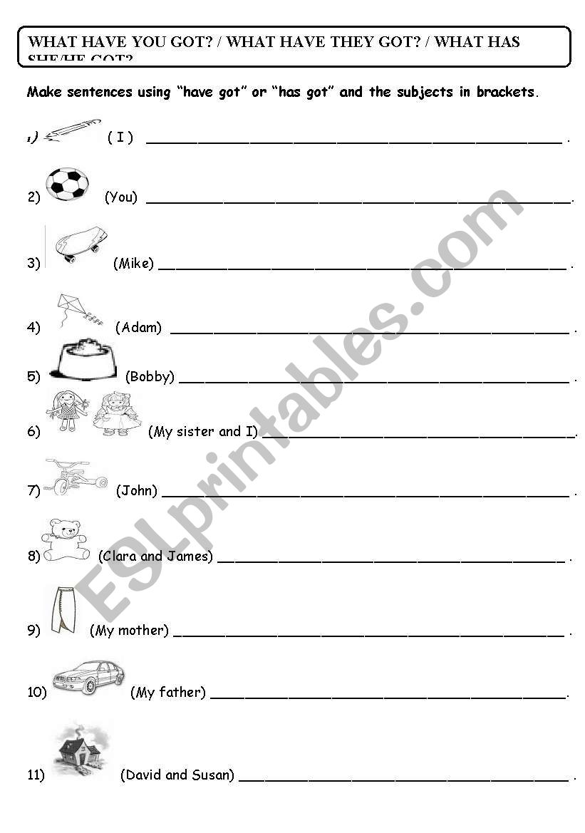 Have-has got worksheet