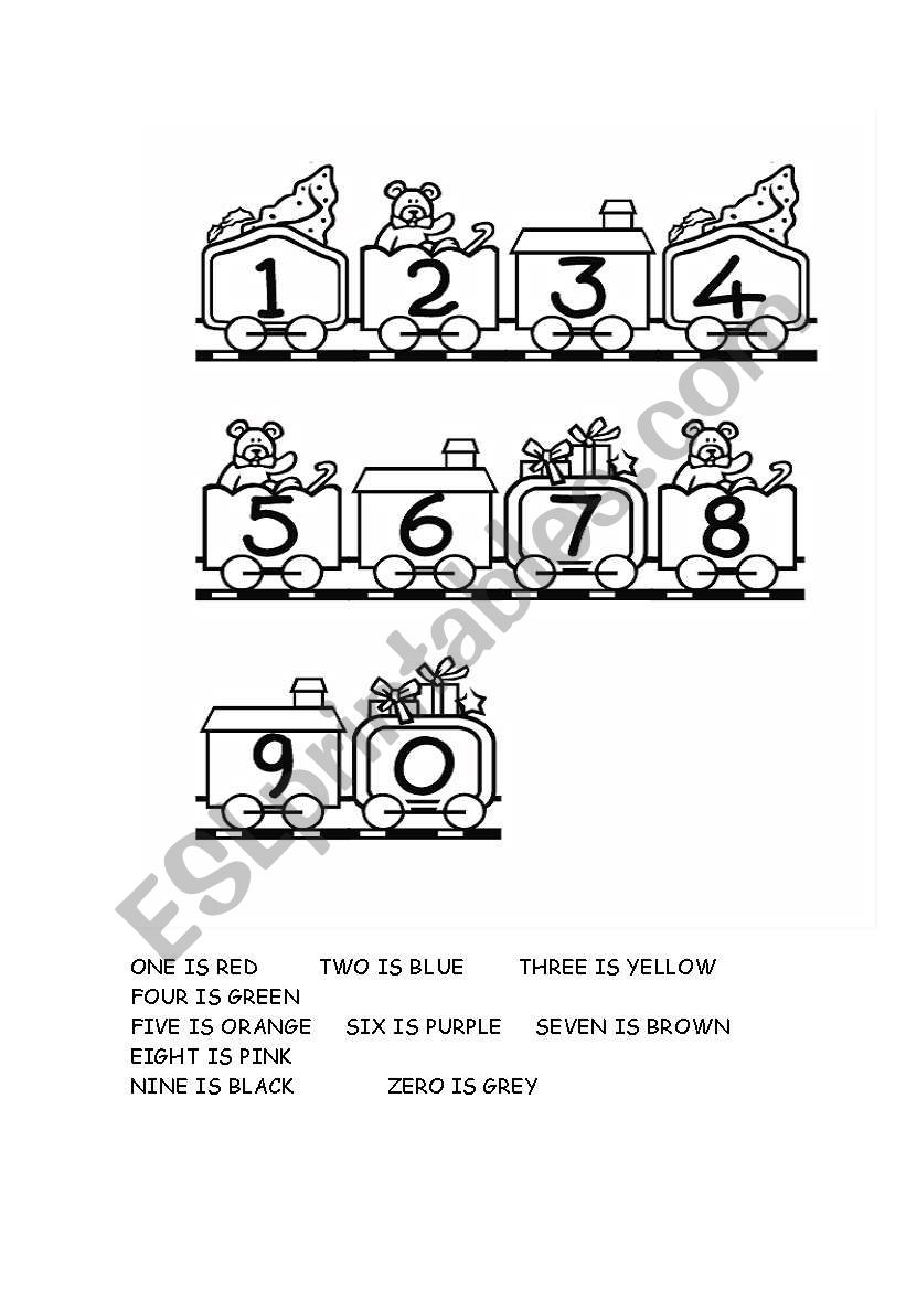 Colour the train worksheet