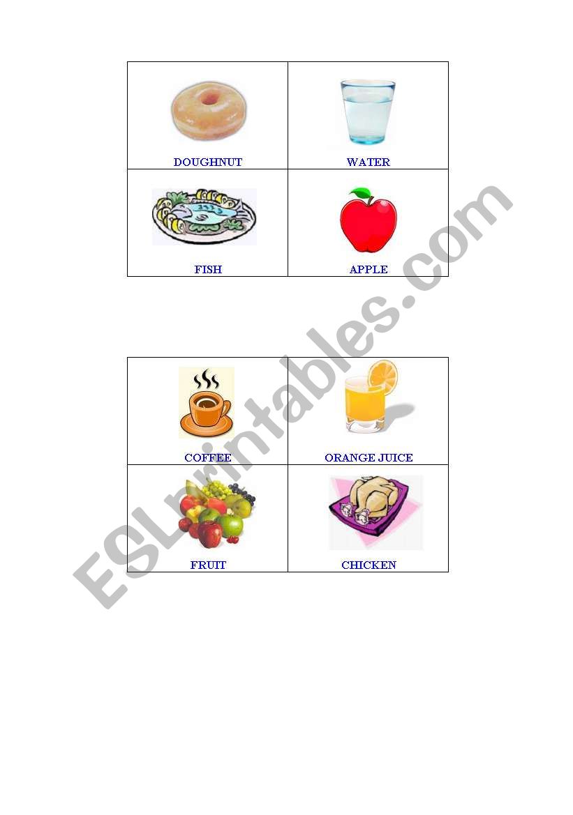 Bingo Food 5/9 worksheet