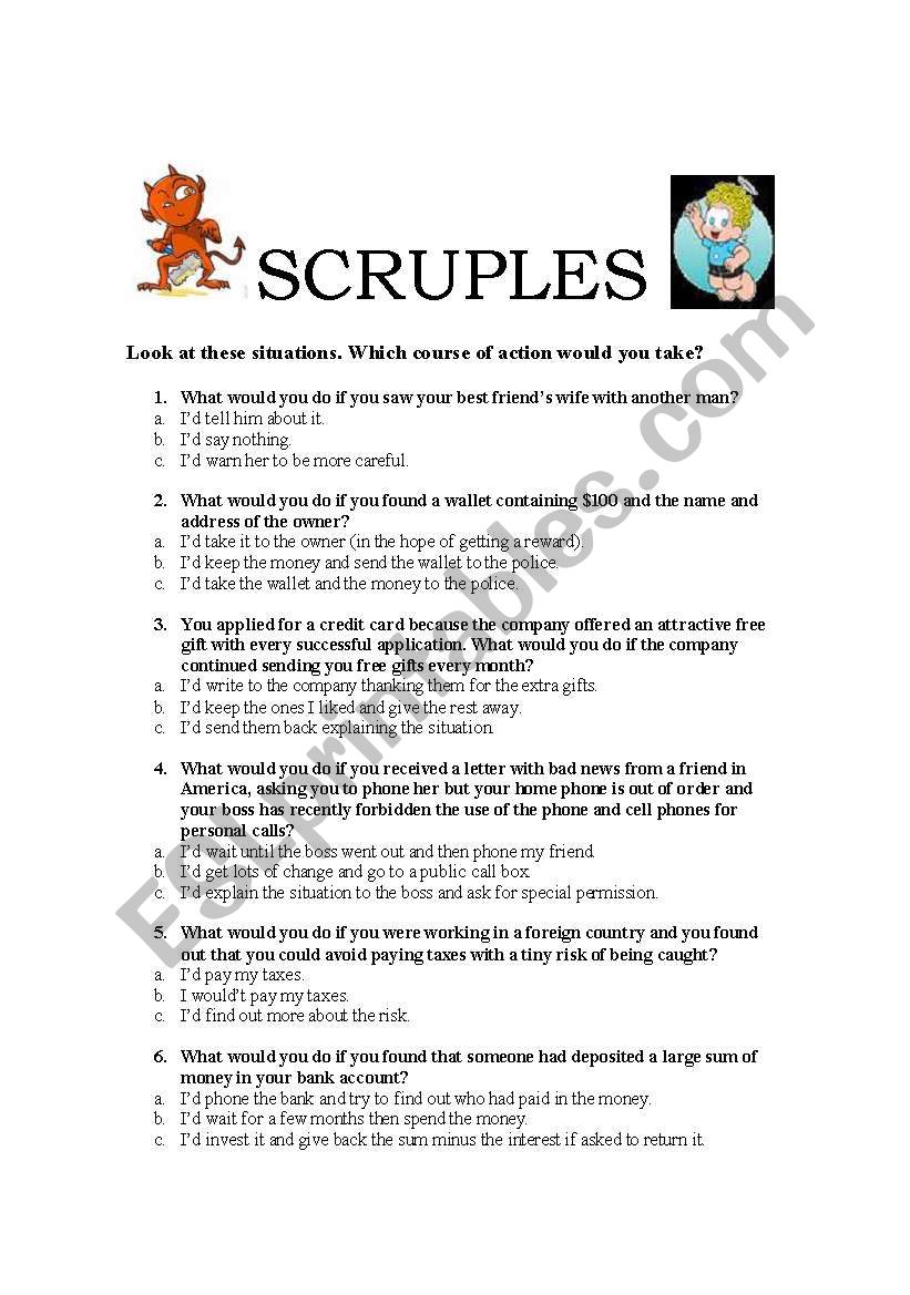 Scruples worksheet