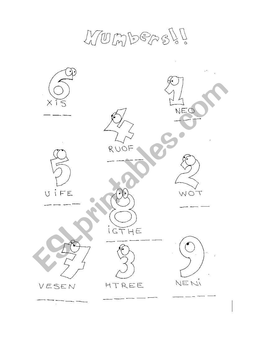 Easy numbers worksheet