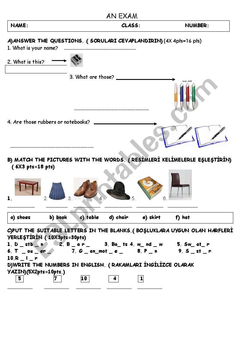 GENERAL TEST worksheet