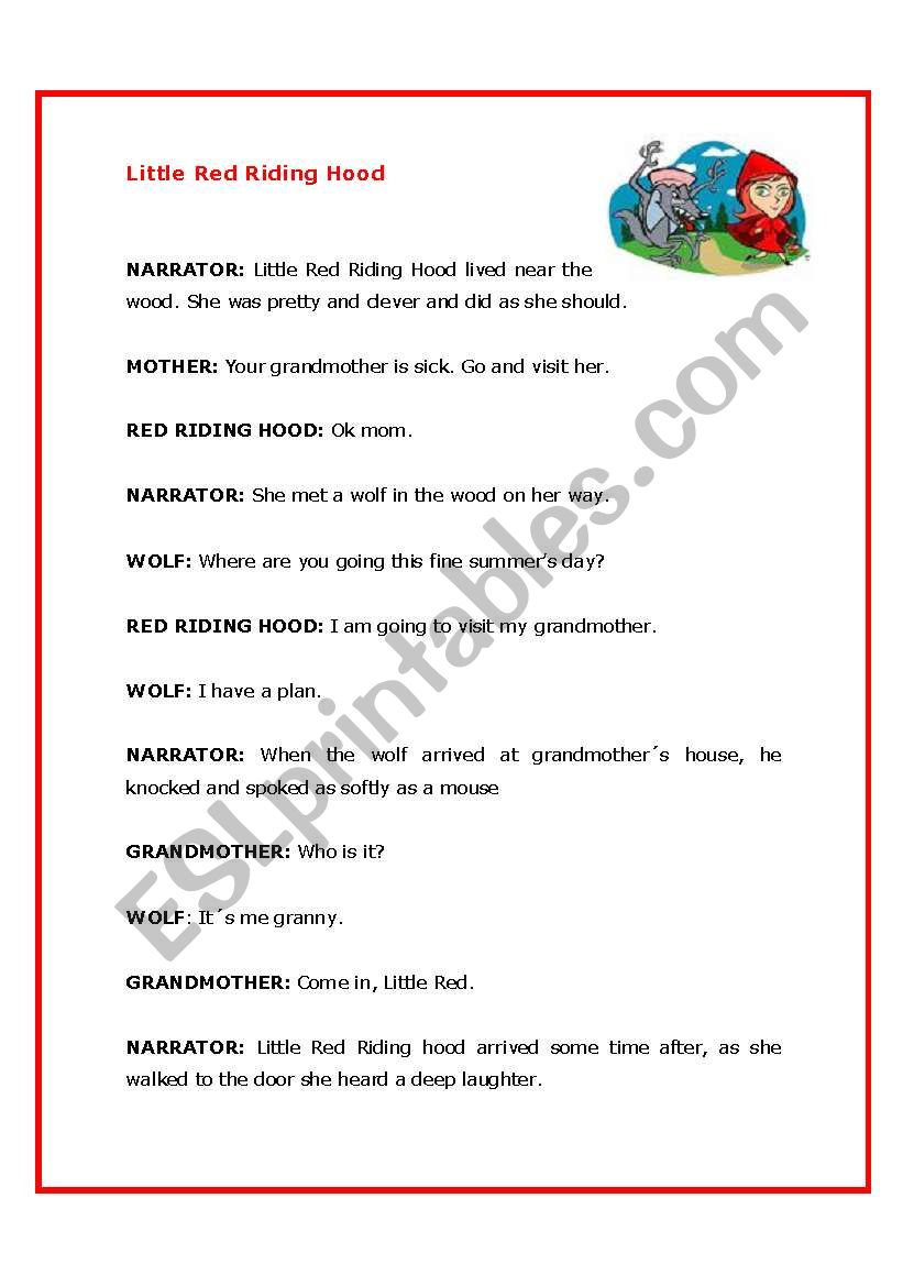 Little Red Riding Hood worksheet