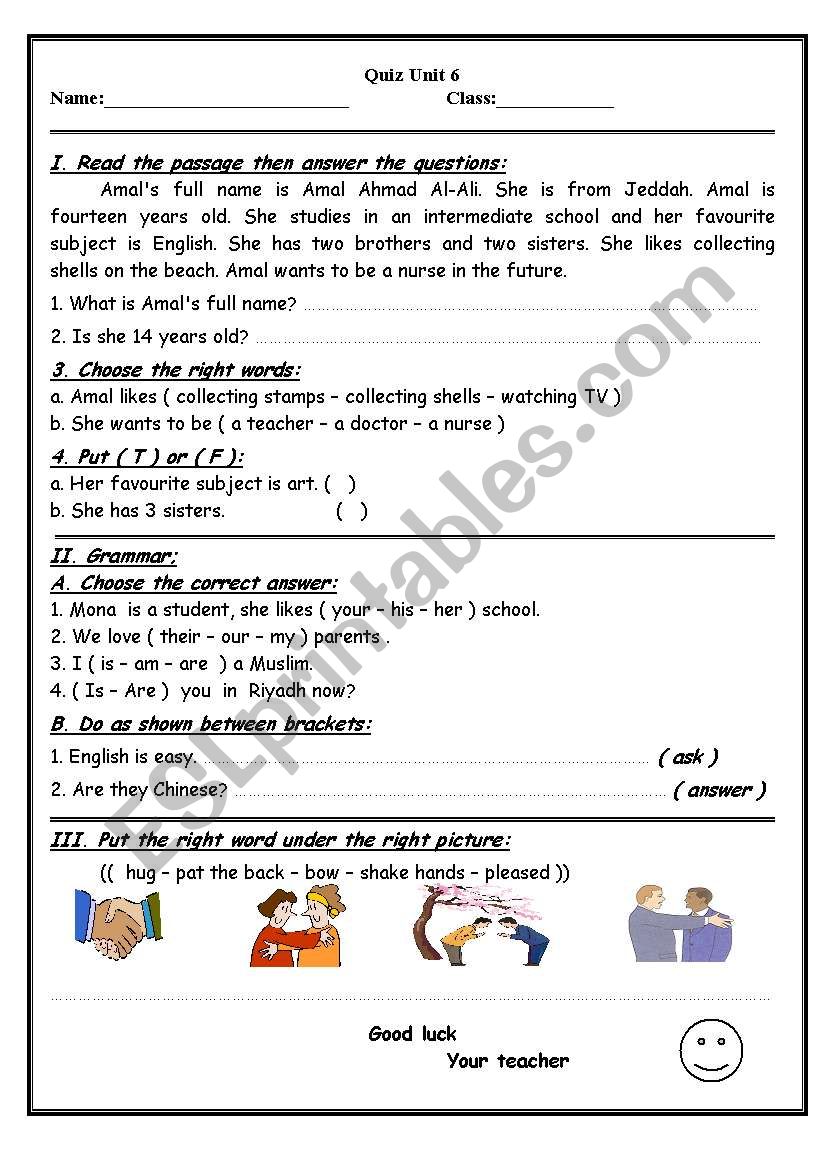 greeting worksheet