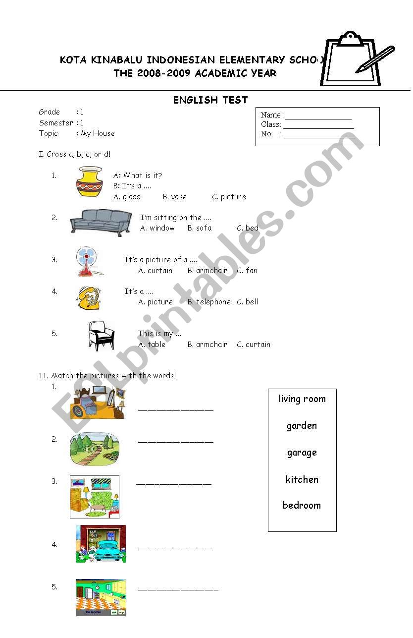 MY HOUSE worksheet