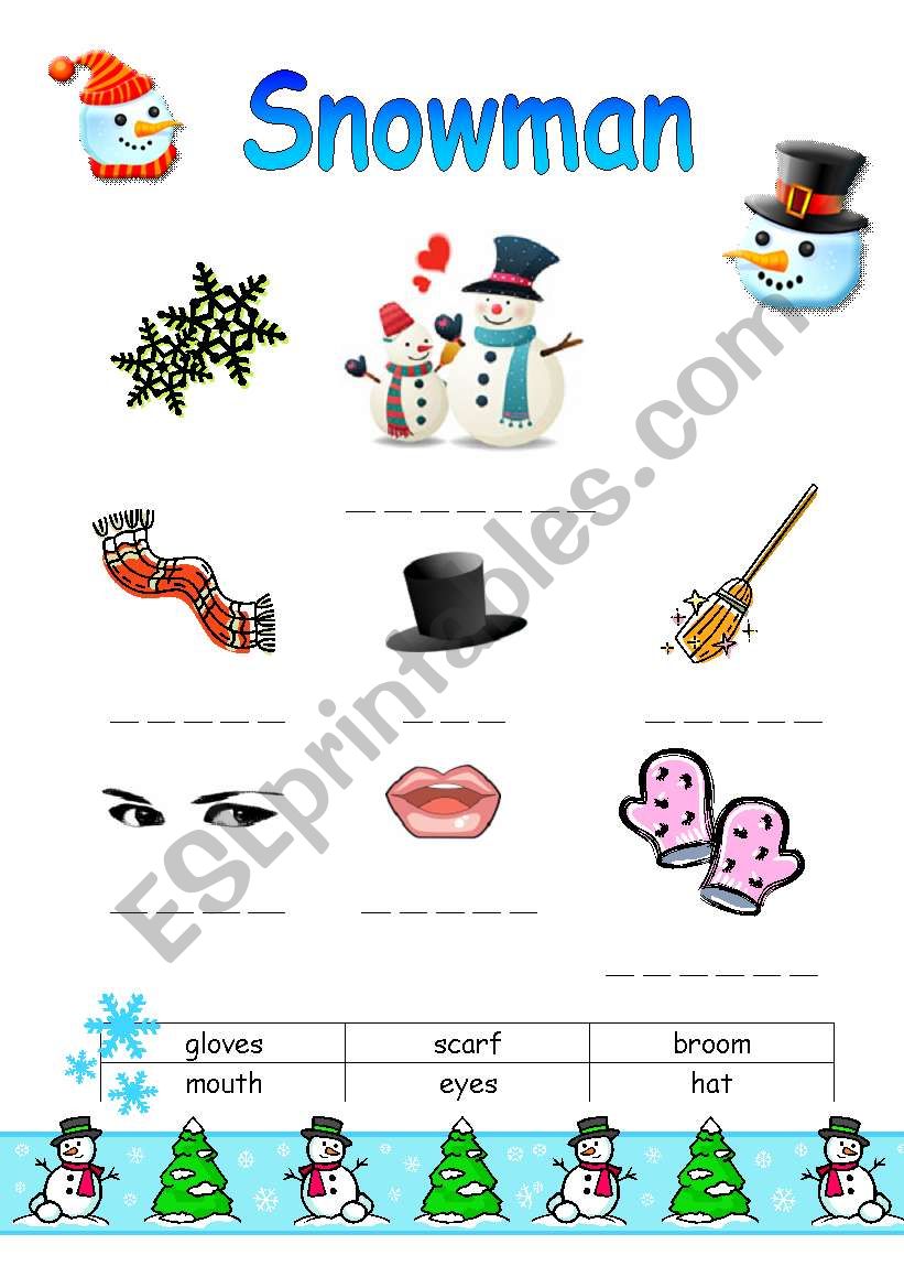 Winter Vocabulary worksheet