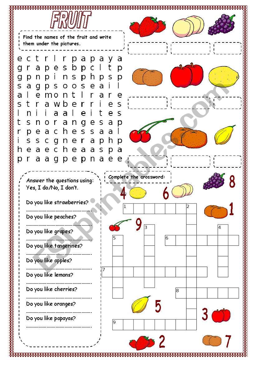 FRUIT (1) worksheet