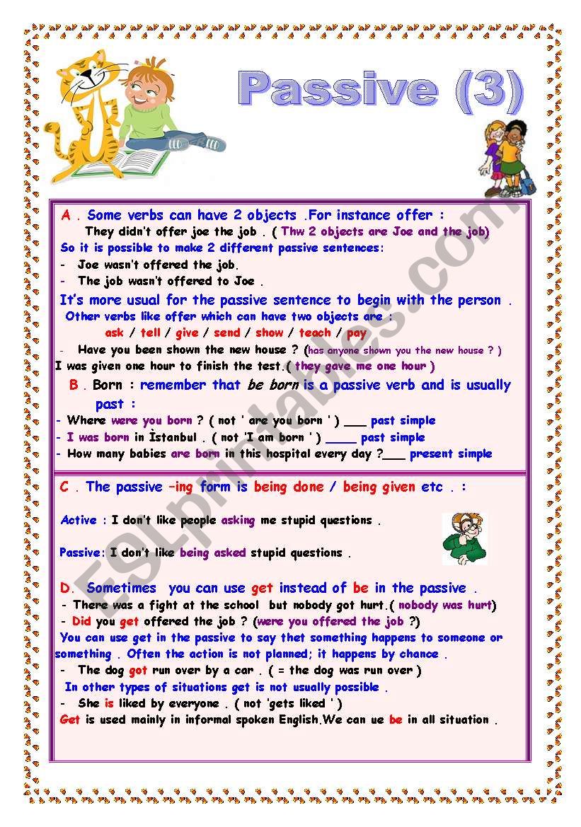 PASSIVE VOICE 3 ( 2 PAGES ) worksheet