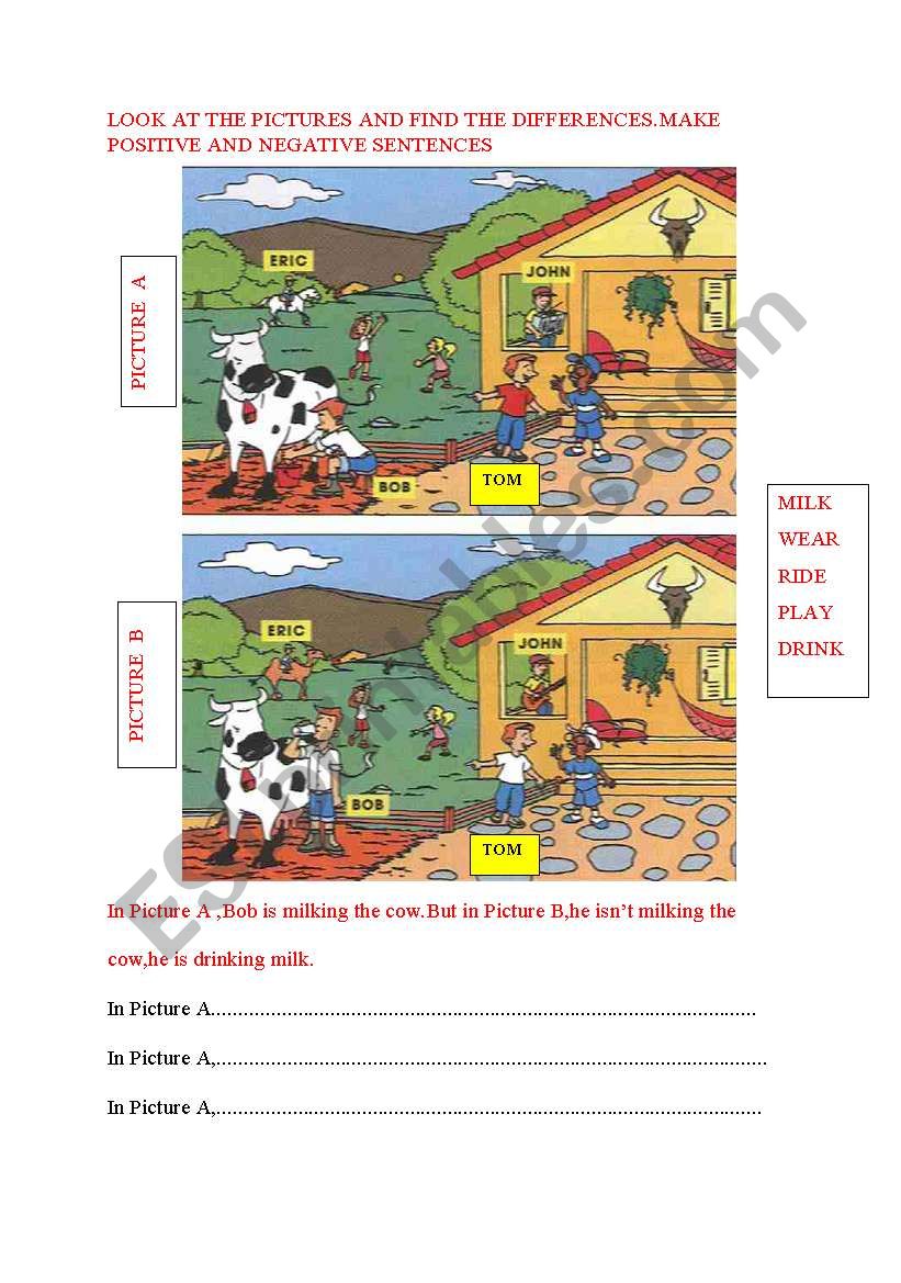 find the differences worksheet