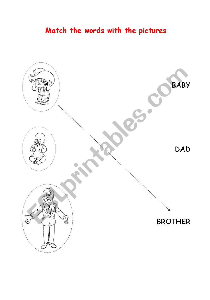 match words to family 1 worksheet