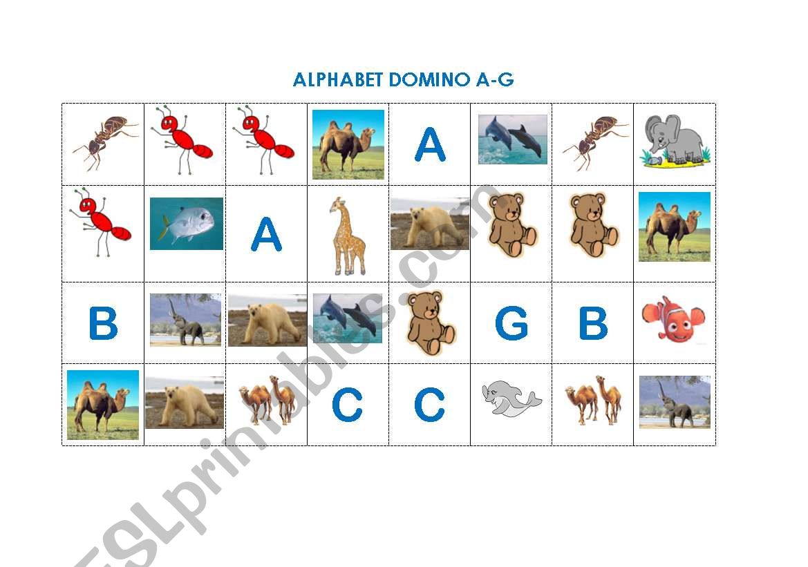 Animal Alphabet Domino, part 1 