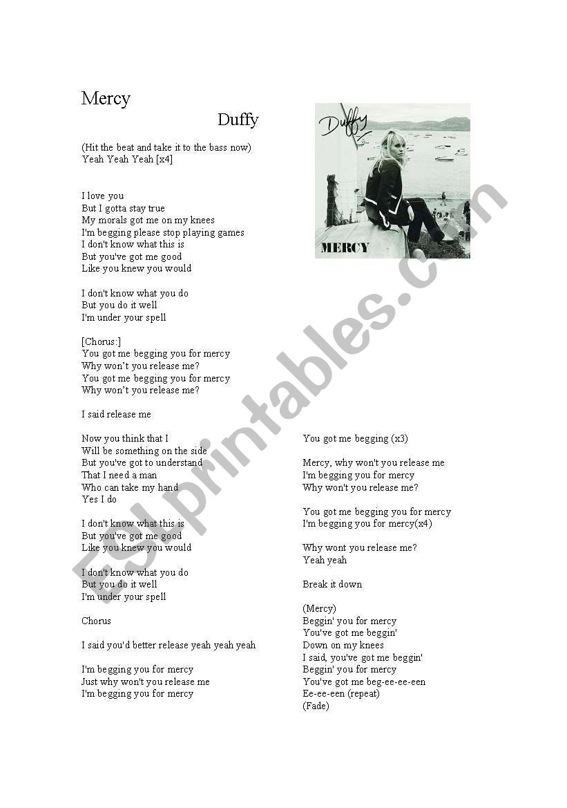 Mercy worksheet
