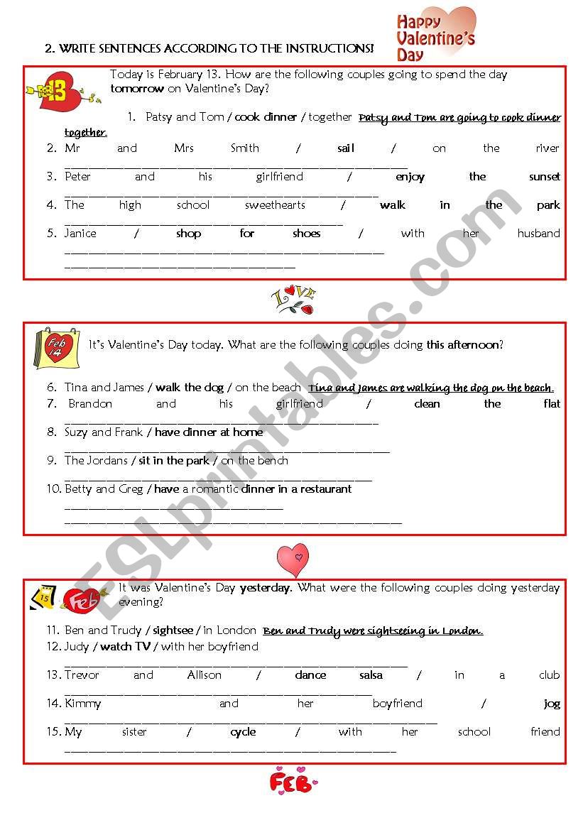 St Valentines Day (page 2) worksheet