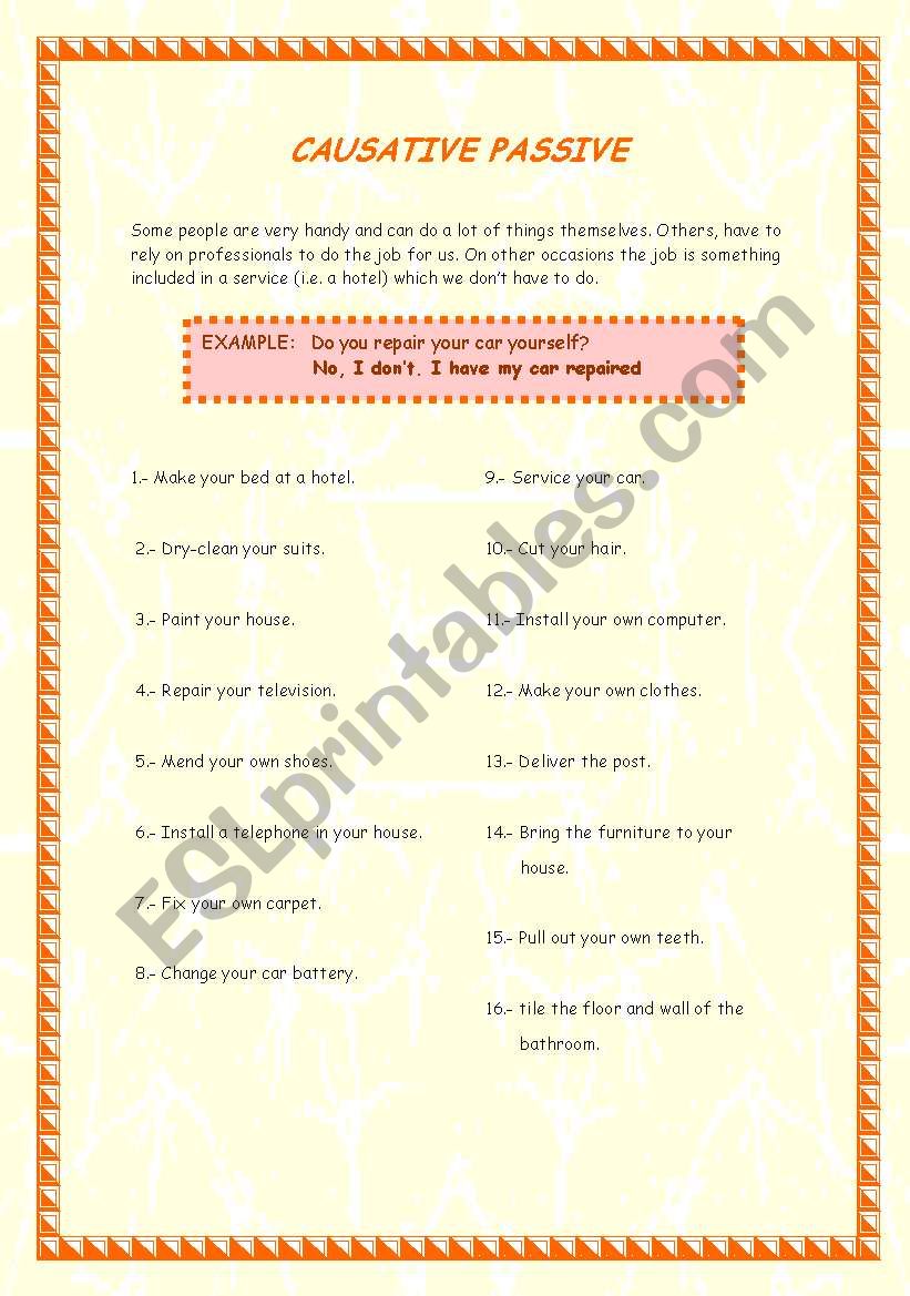 Causative Passive worksheet