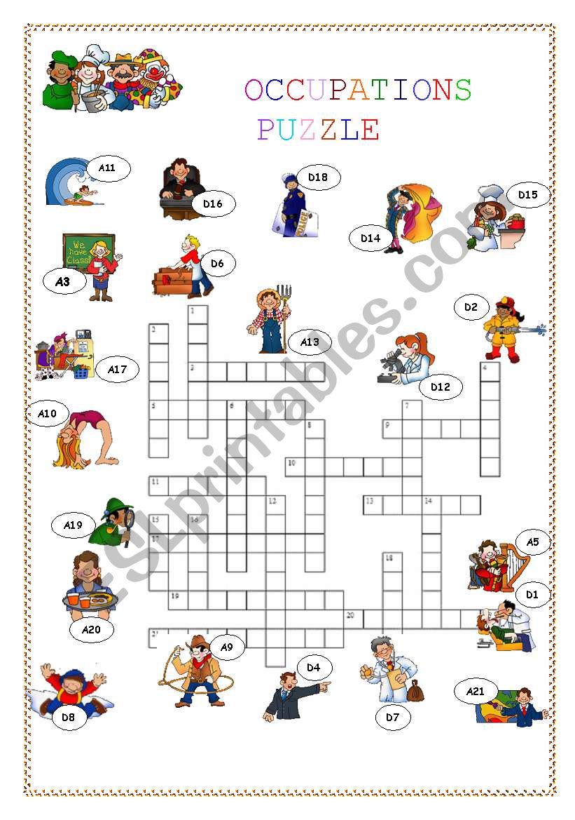 OCCUPATIONS PUZZLE worksheet