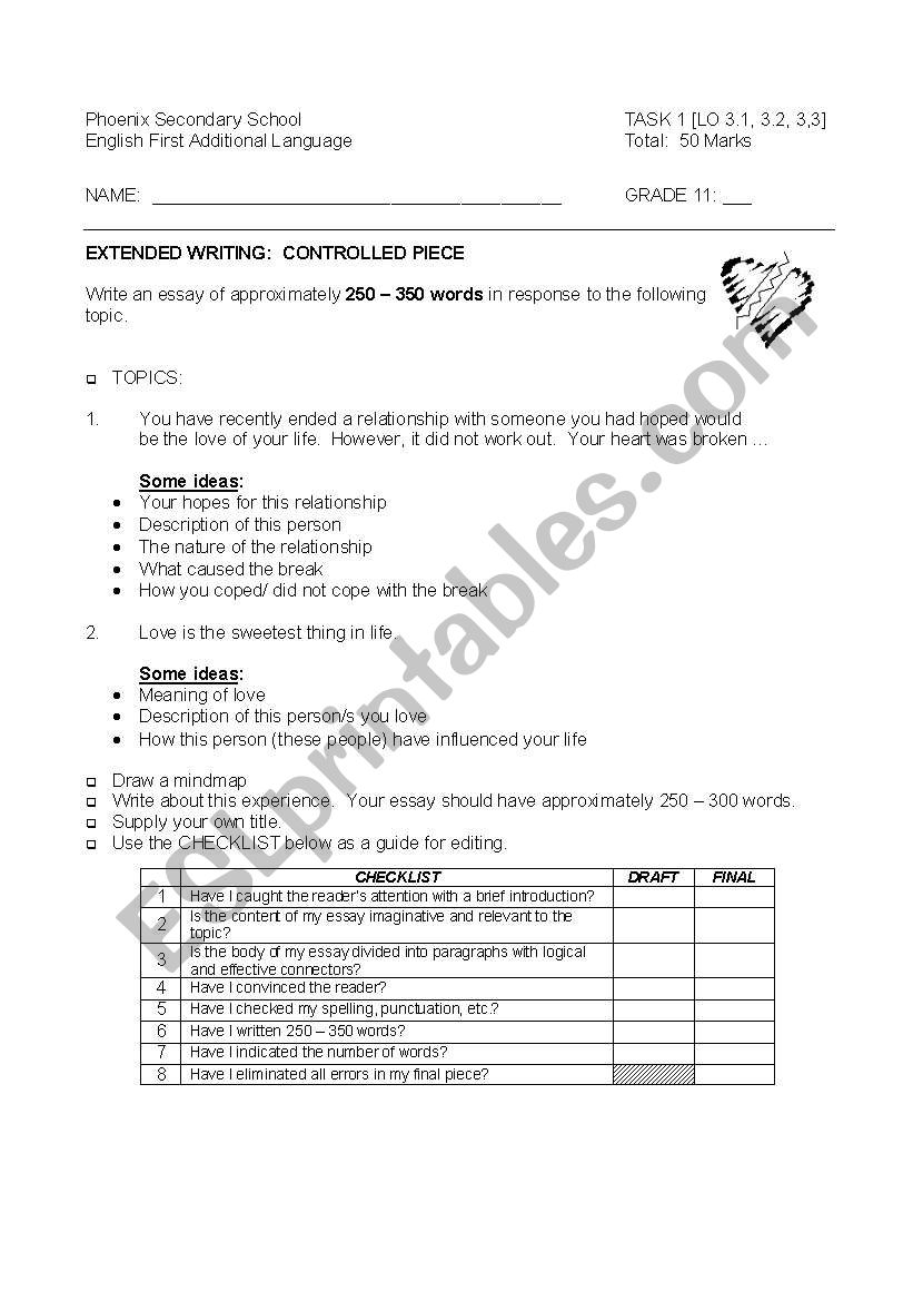 Love Essay - Theme Relationships