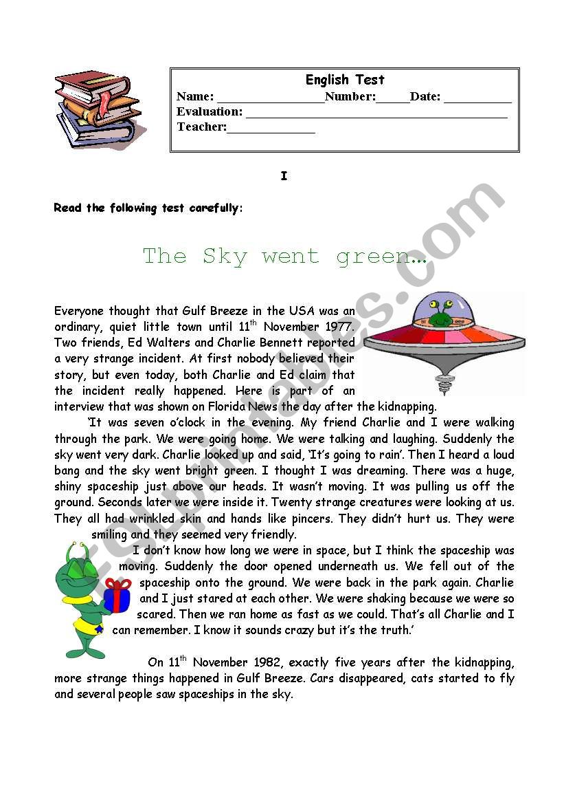 Reading Comprehension  worksheet