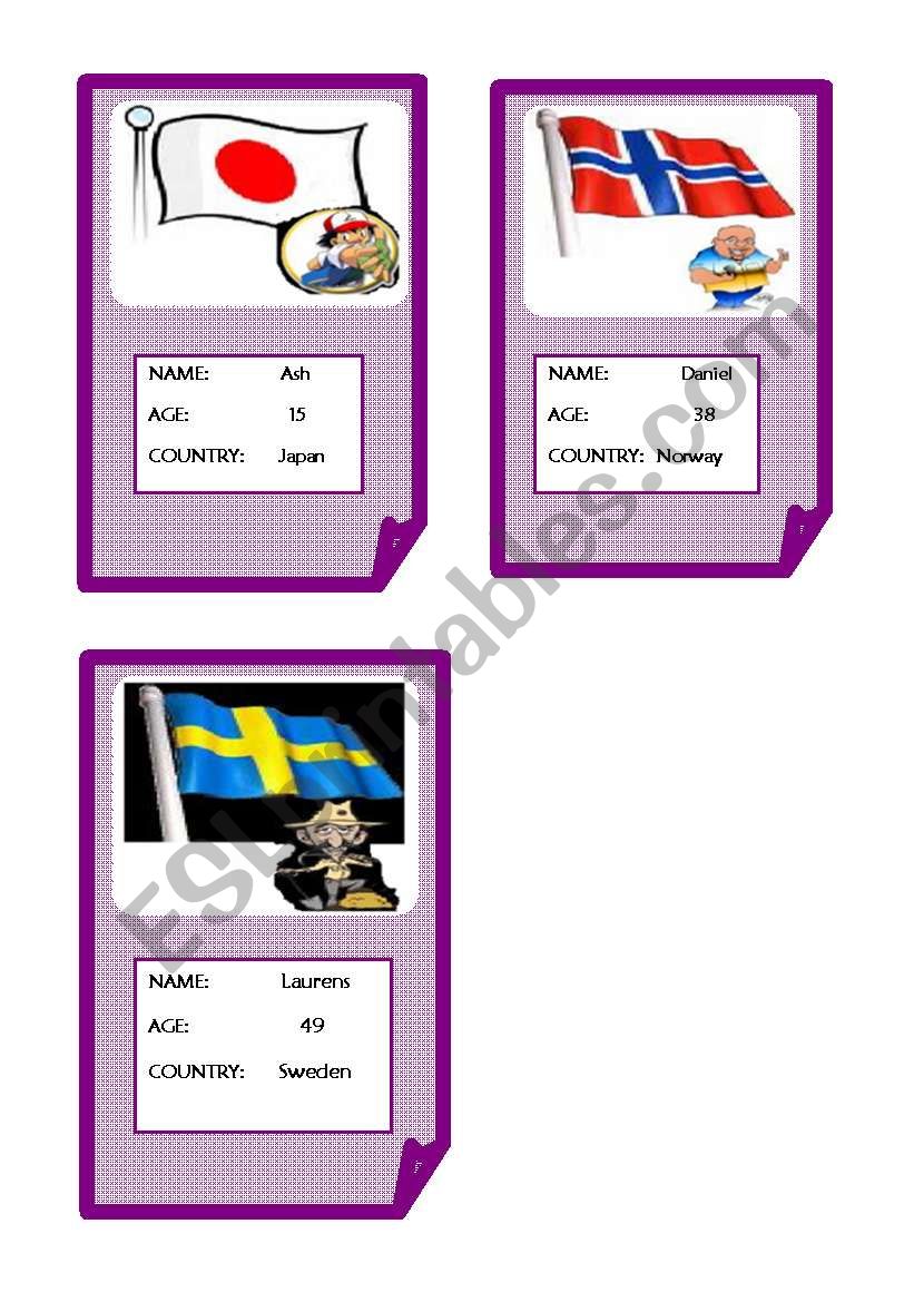 Country Cards_Part 4 worksheet