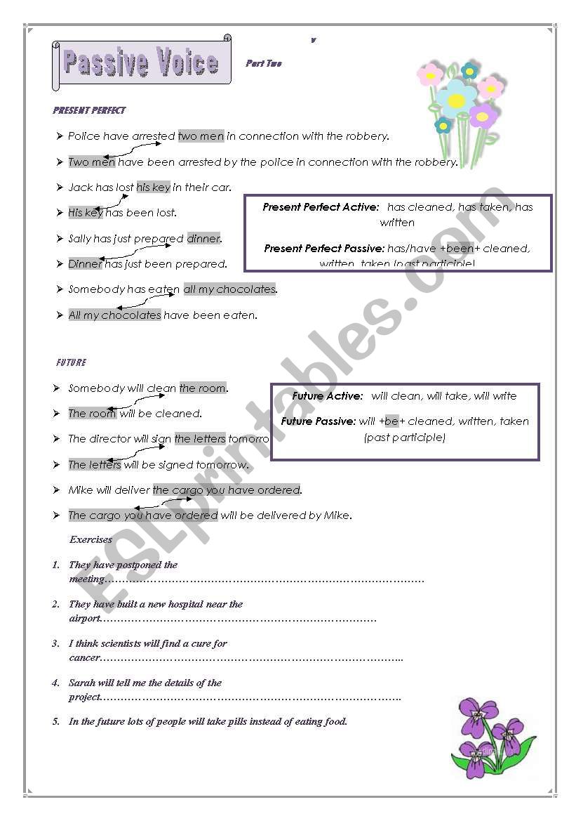 passive part 2 worksheet