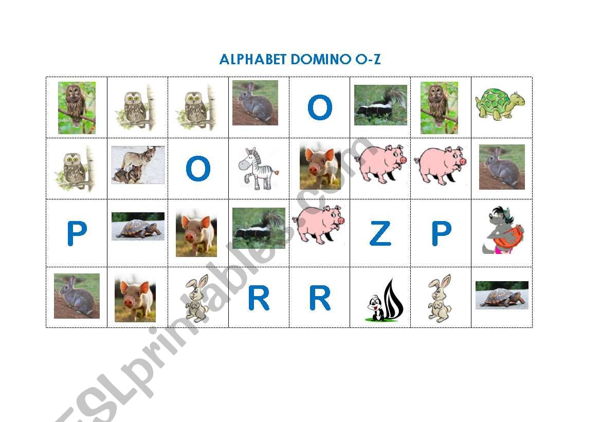 Animal Alphabet Domino, part 3 