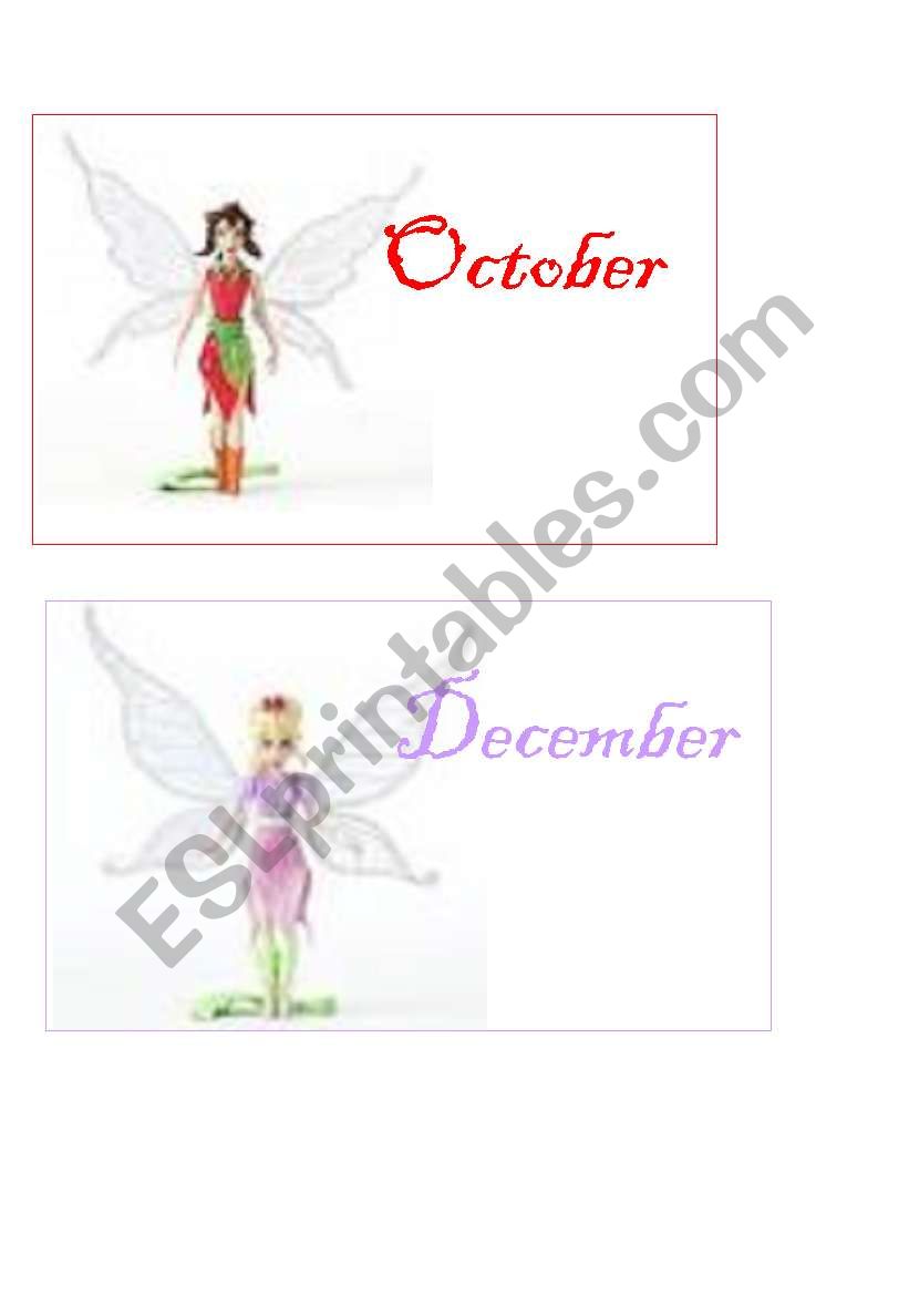 Months Fairy Cards 2/6 worksheet
