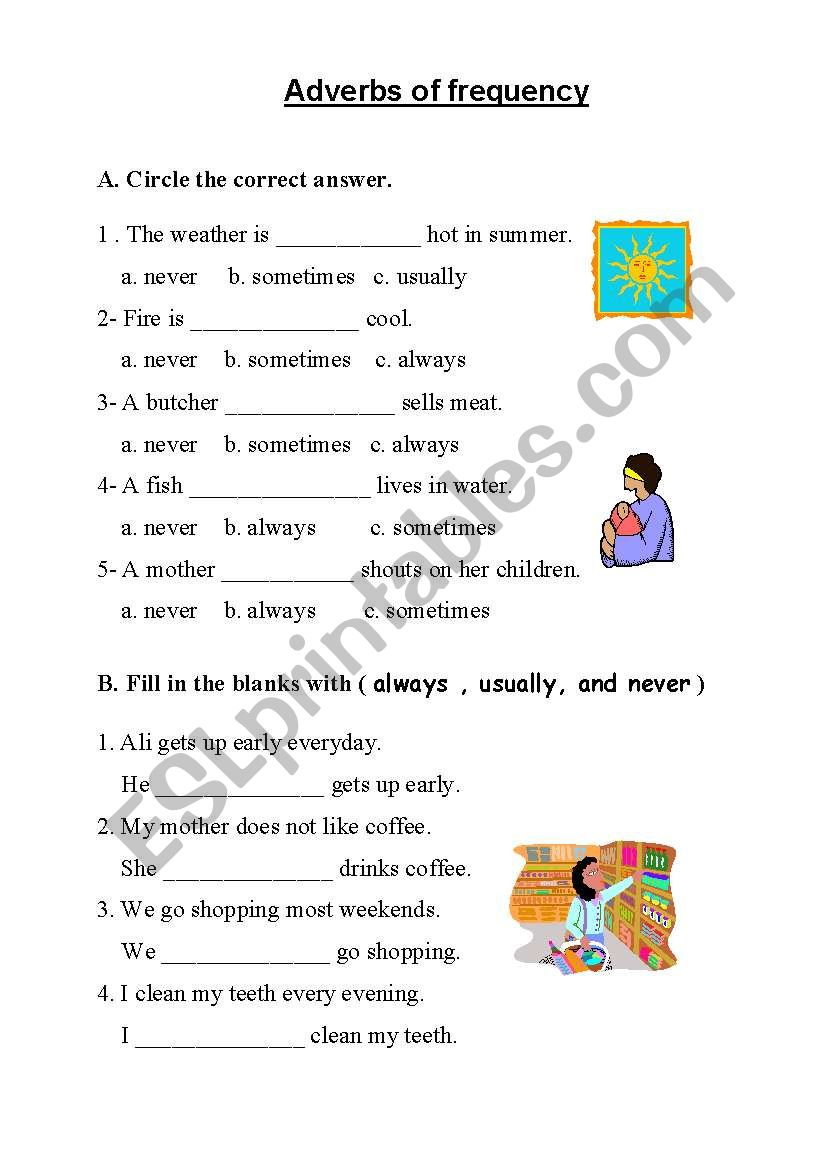 adverbs worksheet